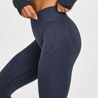 EnhanceLiftâ„¢ Seamless Leggings with White Logo | True Blue