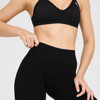 EnhanceLiftâ„¢ Seamless Leggings with White Logo | Black