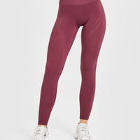 EnhanceLiftâ„¢ Seamless Leggings with White Logo | Burnt Maroon