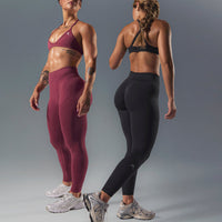 EnhanceLiftâ„¢ Seamless Leggings with White Logo | Burnt Maroon