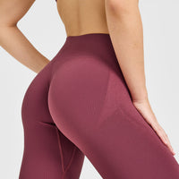 EnhanceLiftâ„¢ Seamless Leggings with White Logo | Burnt Maroon
