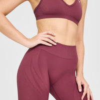 EnhanceLiftâ„¢ Seamless Leggings with White Logo | Burnt Maroon