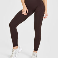 EnhanceLiftâ„¢ Seamless Leggings with White Logo | Plum Brown