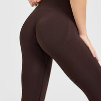 EnhanceLiftâ„¢ Seamless Leggings with White Logo | Plum Brown