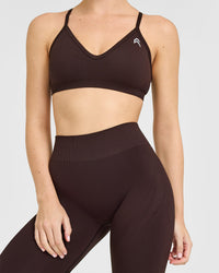 EnhanceLiftâ„¢ Seamless Leggings with White Logo | Plum Brown
