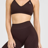 EnhanceLiftâ„¢ Seamless Leggings with White Logo | Plum Brown
