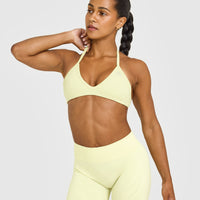 EnhanceLiftâ„¢ Seamless Minimal Halter Neck Bralette | Pastel Yellow