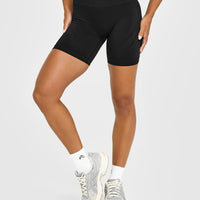 EnhanceLiftâ„¢ Seamless Shorts with White Logo | Black
