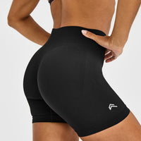 EnhanceLiftâ„¢ Seamless Shorts with White Logo | Black