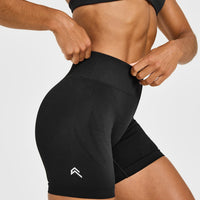 EnhanceLiftâ„¢ Seamless Shorts with White Logo | Black