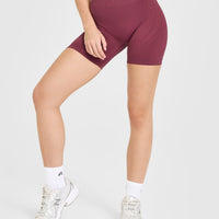 EnhanceLiftâ„¢ Seamless Shorts with White Logo | Burnt Maroon