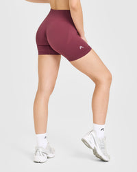 EnhanceLiftâ„¢ Seamless Shorts with White Logo | Burnt Maroon