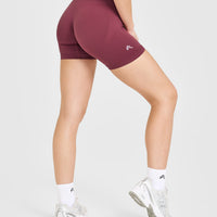 EnhanceLiftâ„¢ Seamless Shorts with White Logo | Burnt Maroon