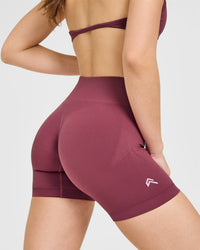 EnhanceLiftâ„¢ Seamless Shorts with White Logo | Burnt Maroon