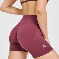 EnhanceLiftâ„¢ Seamless Shorts with White Logo | Burnt Maroon