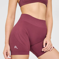 EnhanceLiftâ„¢ Seamless Shorts with White Logo | Burnt Maroon
