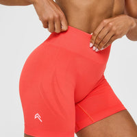 EnhanceLiftâ„¢ Seamless Shorts with White Logo | Charged Coral