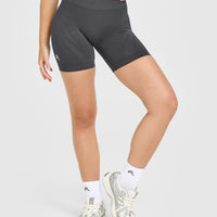 EnhanceLiftâ„¢ Seamless Shorts with White Logo | Coal