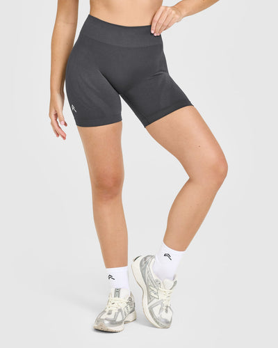 EnhanceLiftâ„¢ Seamless Shorts with White Logo | Coal
