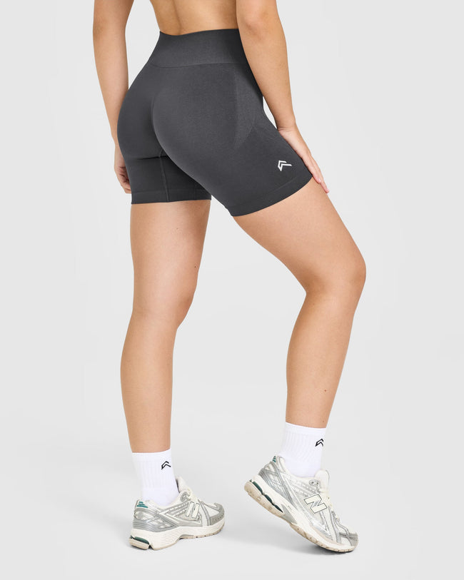 EnhanceLiftâ„¢ Seamless Shorts with White Logo | Coal