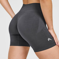 EnhanceLiftâ„¢ Seamless Shorts with White Logo | Coal