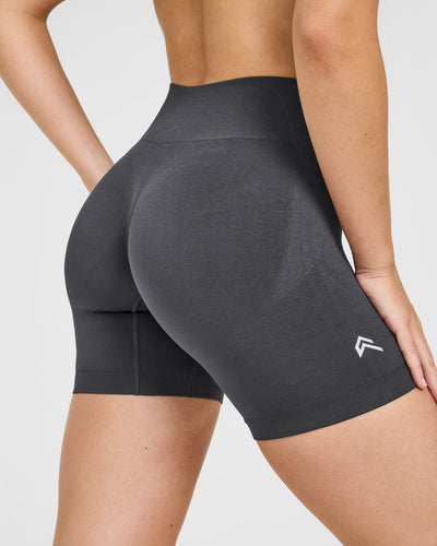 EnhanceLiftâ„¢ Seamless Shorts with White Logo | Coal