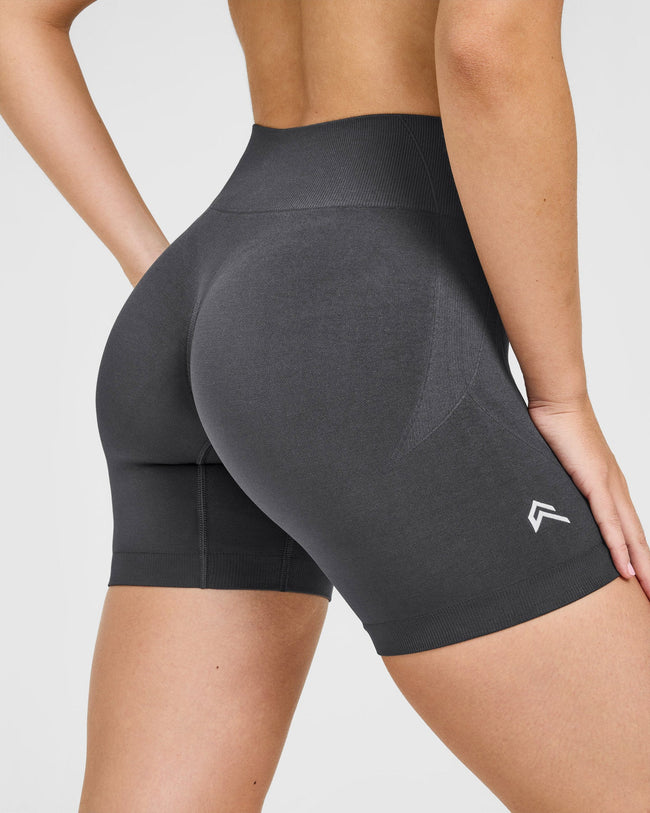 EnhanceLiftâ„¢ Seamless Shorts with White Logo | Coal