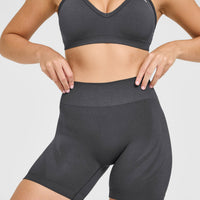 EnhanceLiftâ„¢ Seamless Shorts with White Logo | Coal