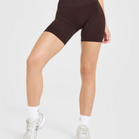 EnhanceLiftâ„¢ Seamless Shorts with White Logo | Plum Brown