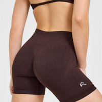 EnhanceLiftâ„¢ Seamless Shorts with White Logo | Plum Brown