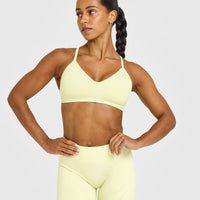 EnhanceLiftâ„¢ Seamless Strappy Sports Bra | Pastel Yellow