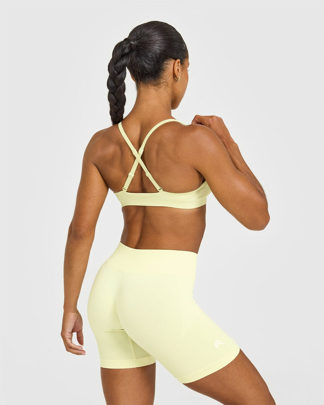 EnhanceLiftâ„¢ Seamless Strappy Sports Bra | Pastel Yellow