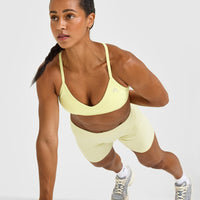 EnhanceLiftâ„¢ Seamless Strappy Sports Bra | Pastel Yellow