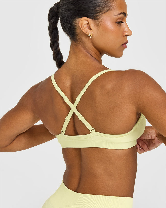 EnhanceLiftâ„¢ Seamless Strappy Sports Bra | Pastel Yellow