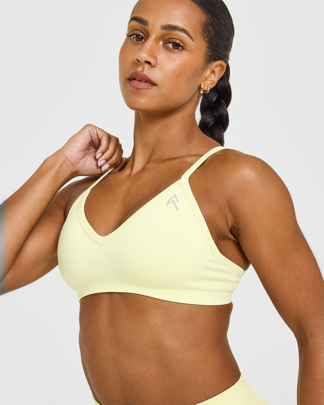EnhanceLiftâ„¢ Seamless Strappy Sports Bra | Pastel Yellow