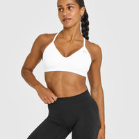 EnhanceLiftâ„¢ Seamless Strappy Sports Bra | White