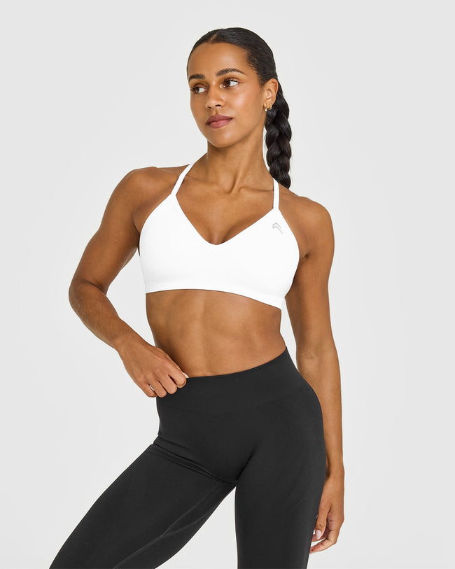 EnhanceLiftâ„¢ Seamless Strappy Sports Bra | White