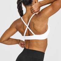 EnhanceLiftâ„¢ Seamless Strappy Sports Bra | White