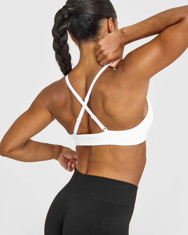 EnhanceLiftâ„¢ Seamless Strappy Sports Bra | White