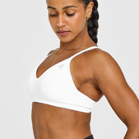 EnhanceLiftâ„¢ Seamless Strappy Sports Bra | White