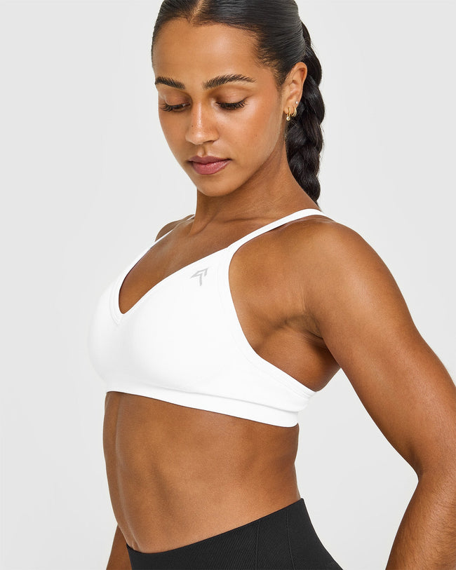 EnhanceLiftâ„¢ Seamless Strappy Sports Bra | White