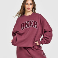 Foundations Oversized Oner 25 Sweatshirt | Burnt Maroon