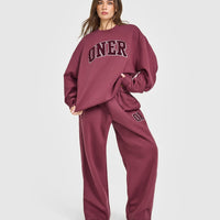 Foundations Oversized Oner 25 Sweatshirt | Burnt Maroon