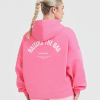 Raising the Bar Graphic Unisex Oversized Hoodie | Peony Pink