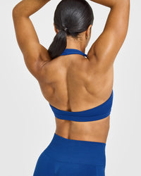 EasyLiftâ„¢ Halter Bralette with White Logo | Vintage Navy