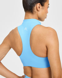 EasyLiftâ„¢ Zip High Neck Sports Bra | Arctic Blue