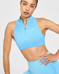 EasyLiftâ„¢ Zip High Neck Sports Bra | Arctic Blue