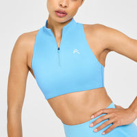 EasyLiftâ„¢ Zip High Neck Sports Bra | Arctic Blue