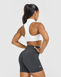 EasyLiftâ„¢ Zip High Neck Sports Bra | White
