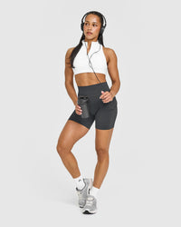 EasyLiftâ„¢ Zip High Neck Sports Bra | White
